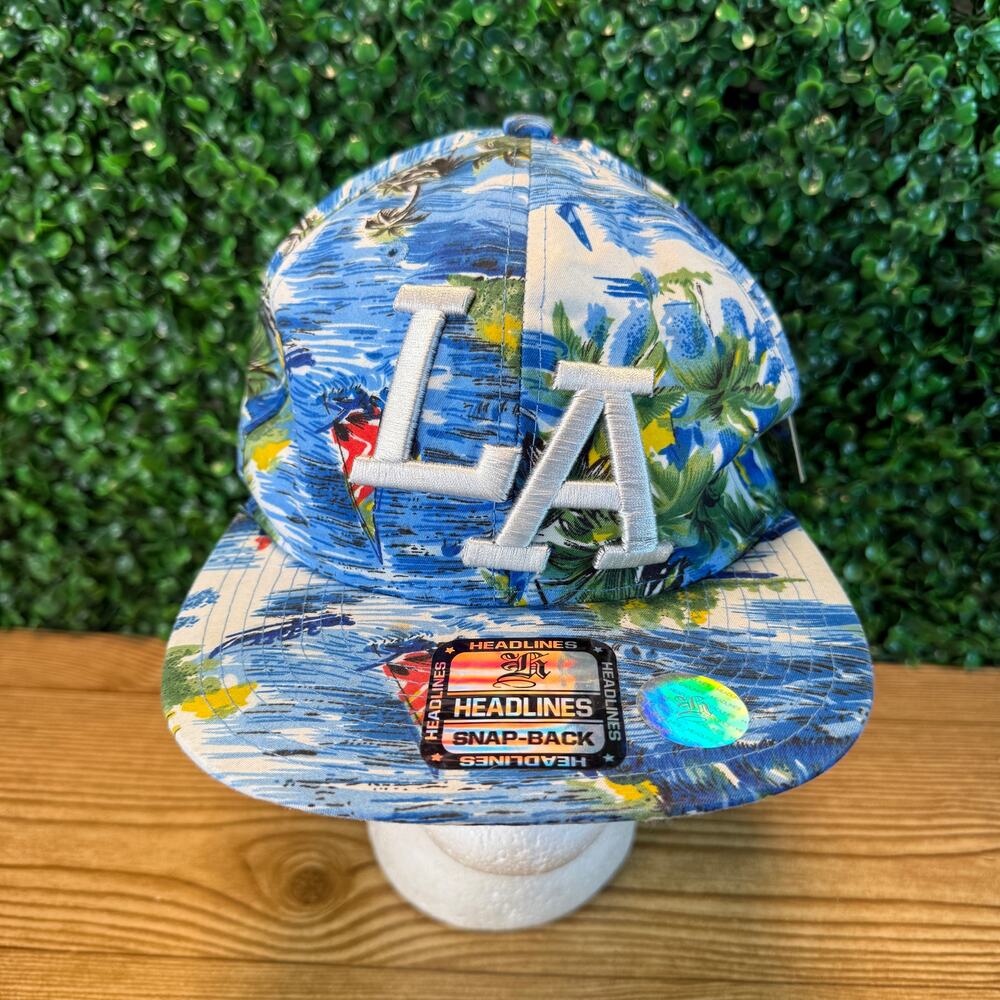 Headlines Los Angeles LA Dodgers Tropical Cotton Snapback Baseball Hat Cap OS